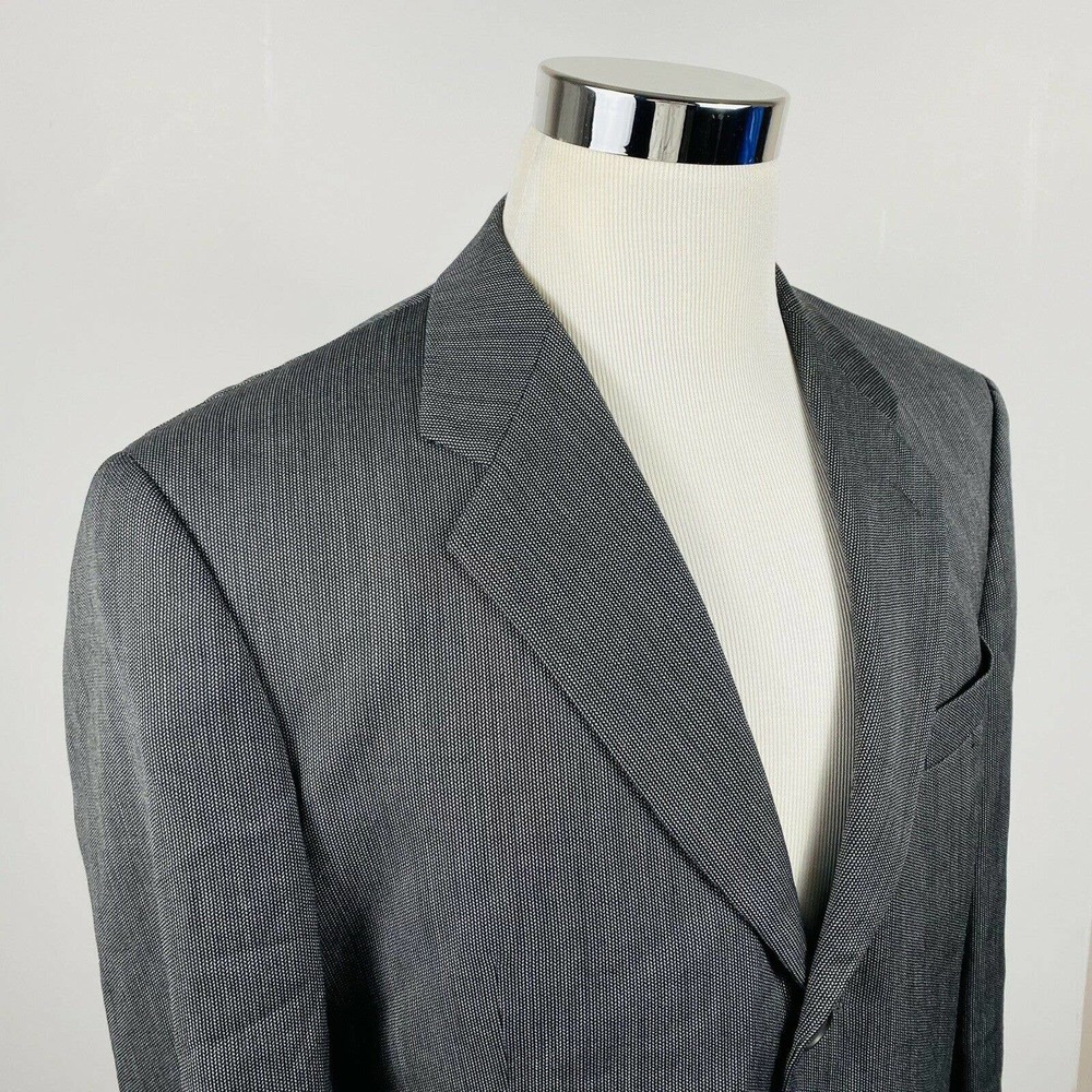 Mani 42L Sport Coat Gray Herringbone Wool